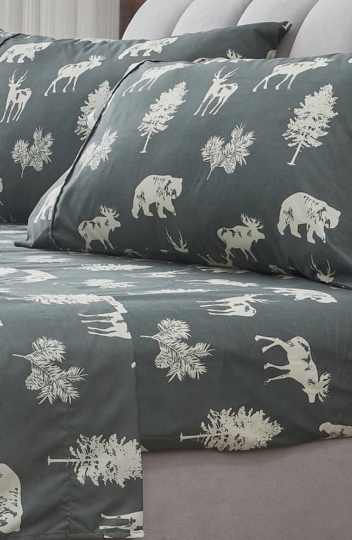 Woven & Weft Lodge Print 4-piece Sheet Set In Dark Grey