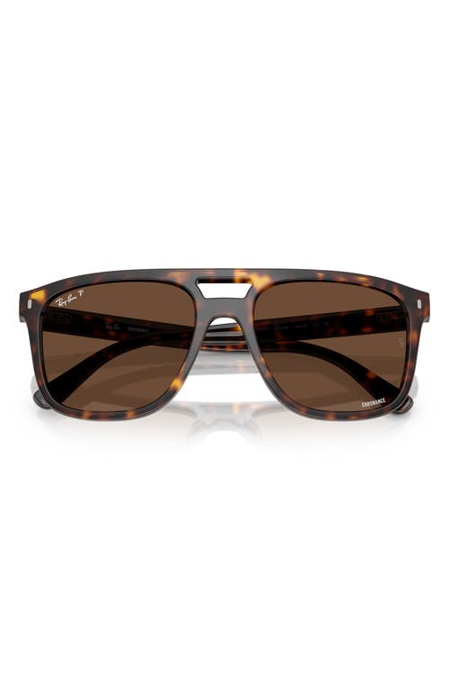 Ray Ban Ray-ban 58mm Polarized Square Sunglasses In Havana