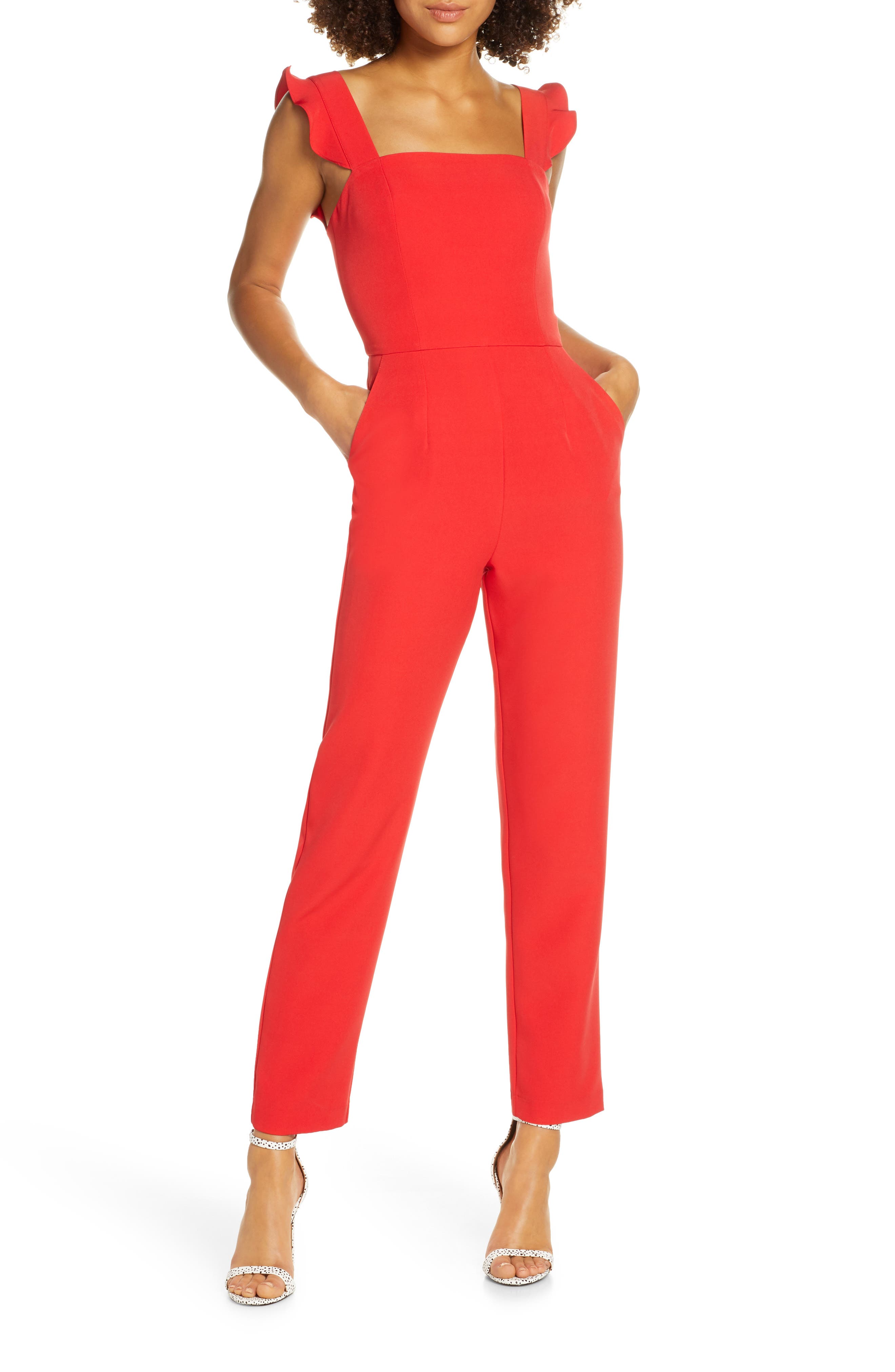 ruffle strap jumpsuit