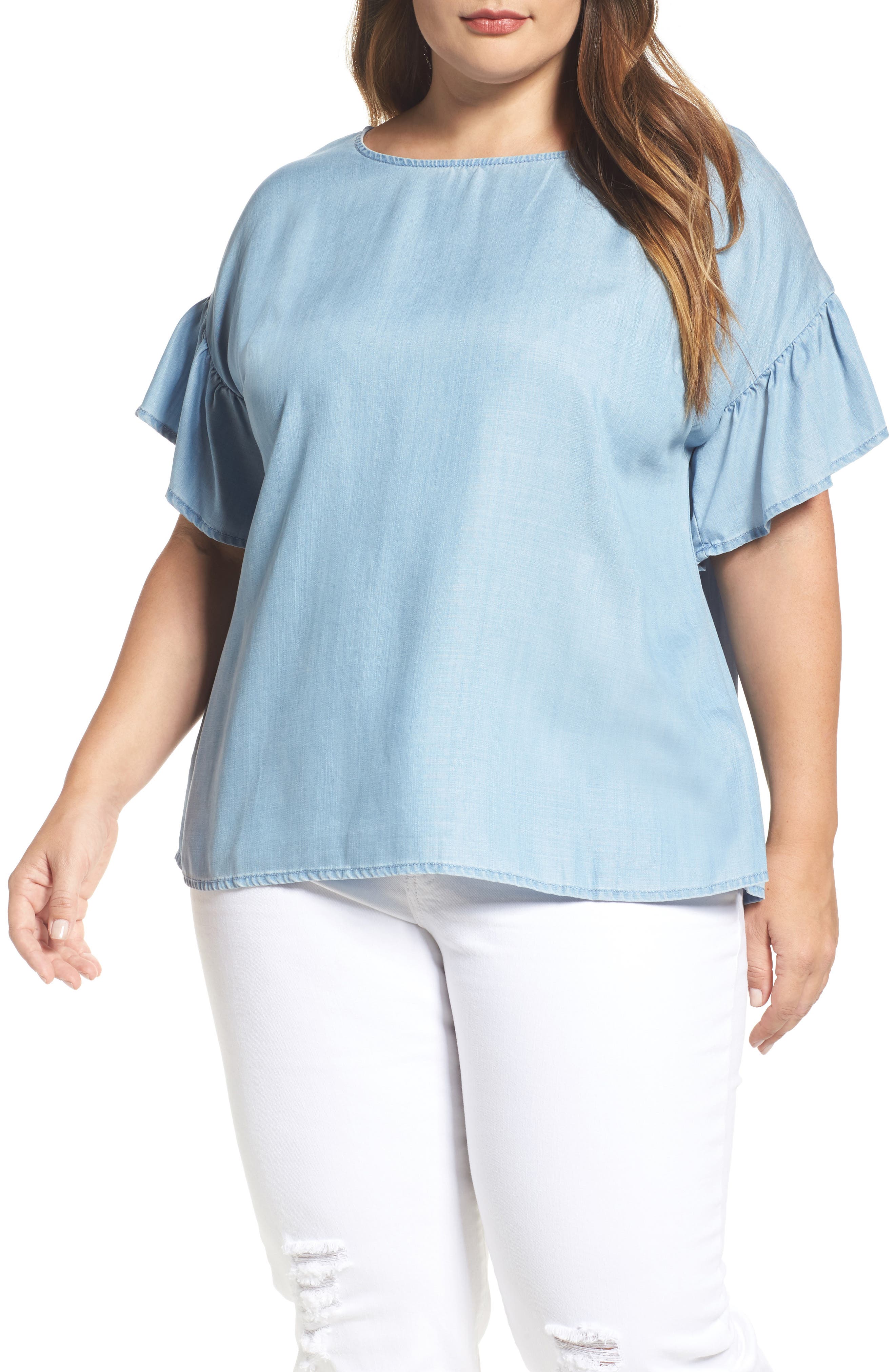 vince camuto ruffle sleeve top