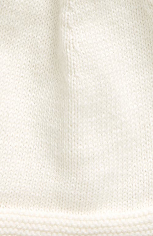 Pink Lemonade Double Pompom Organic Cotton Beanie In Ivory