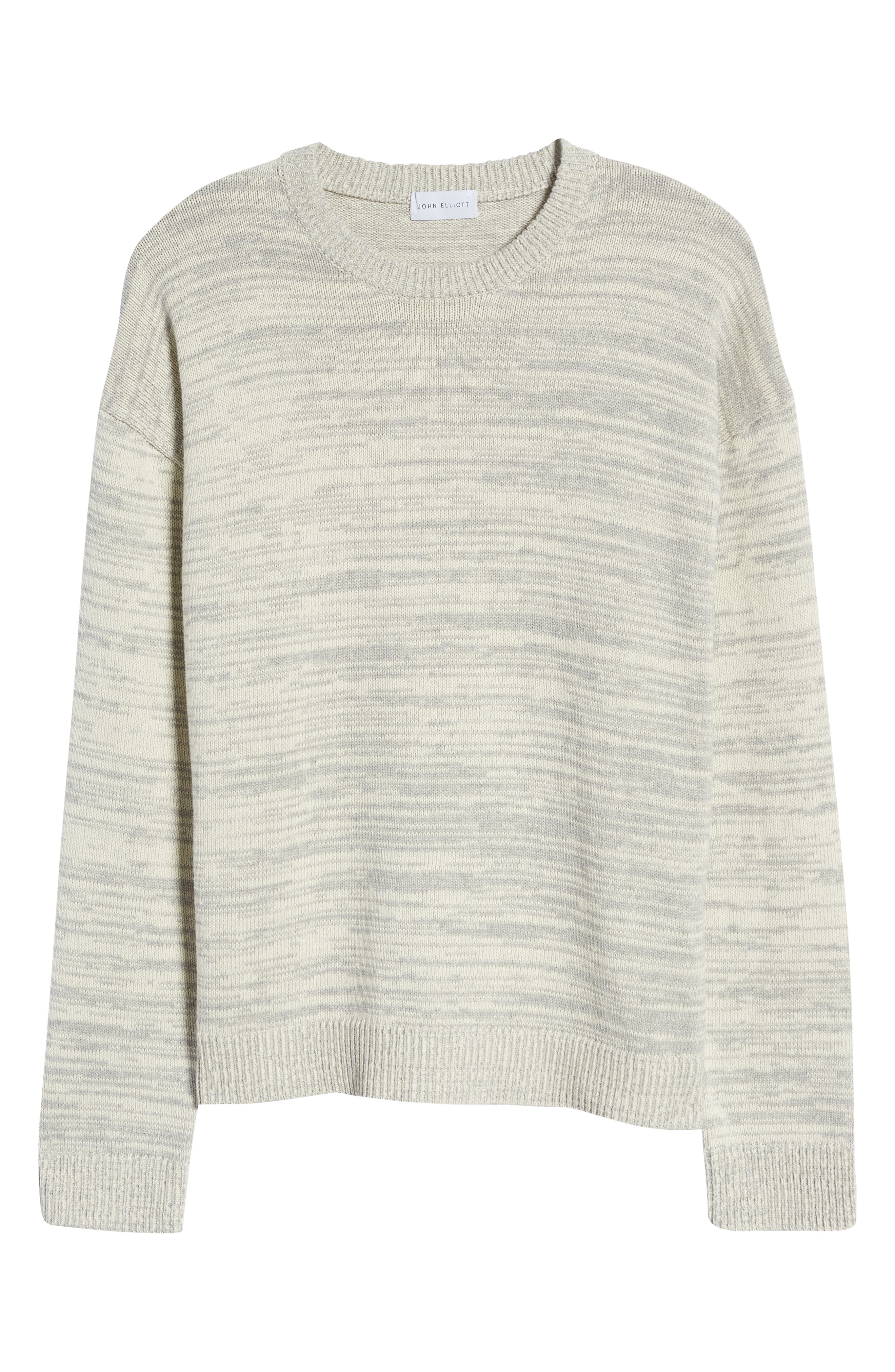 John Elliott Intermingle Cotton Sweater in Ivory X Ash at Nordstrom, Size Xx-Large
