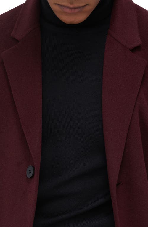 Bugatchi Wool Blend Coat In Cabernet