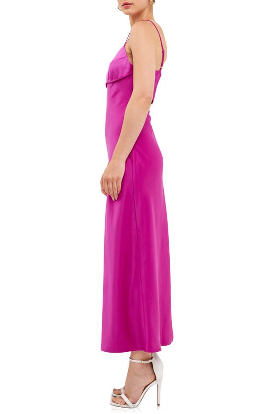 Shop Endless Rose Cutout Back Satin Midi Dress In Orchid