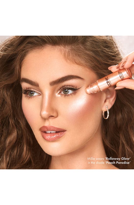Shop Iconic London Rollaway Glow Liquid Highlighter Stick In Peach Paradise