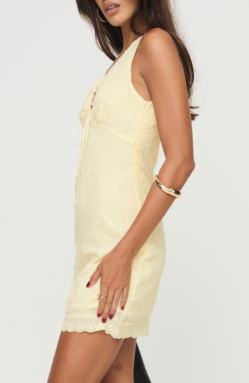 Shop Princess Polly Brener Broderie Anglaise Minidress In Yellow