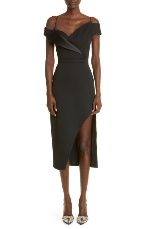 Alexander McQueen Slashed Harness Rib Midi Dress