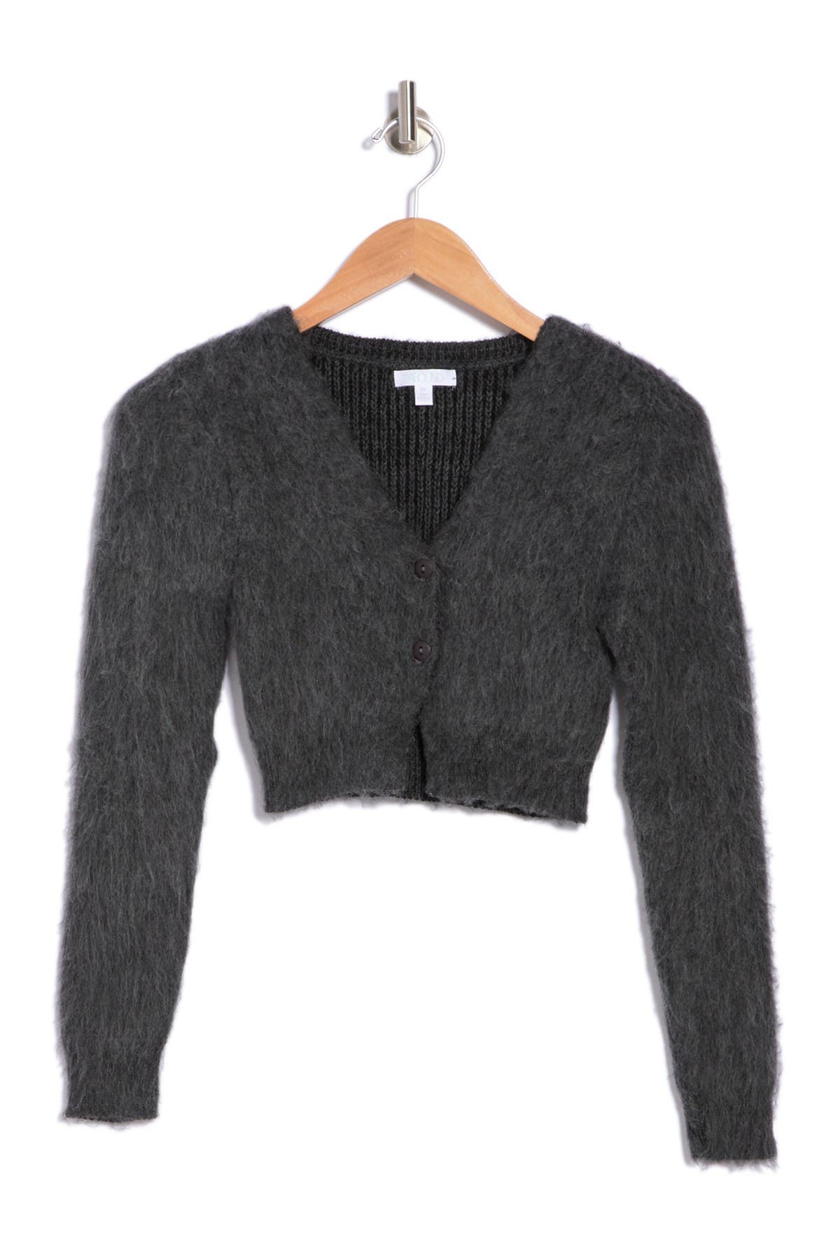 button front cropped cardigan
