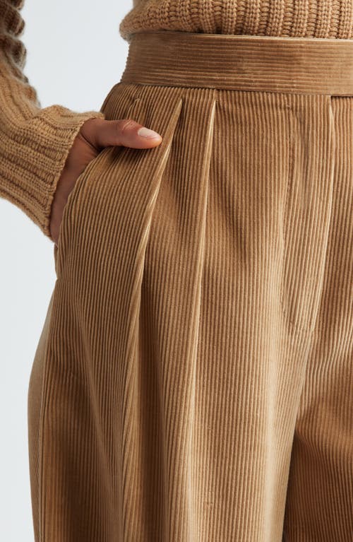 Shop Max Mara Gilly Corduroy Ultrawide Leg Pants In Camel