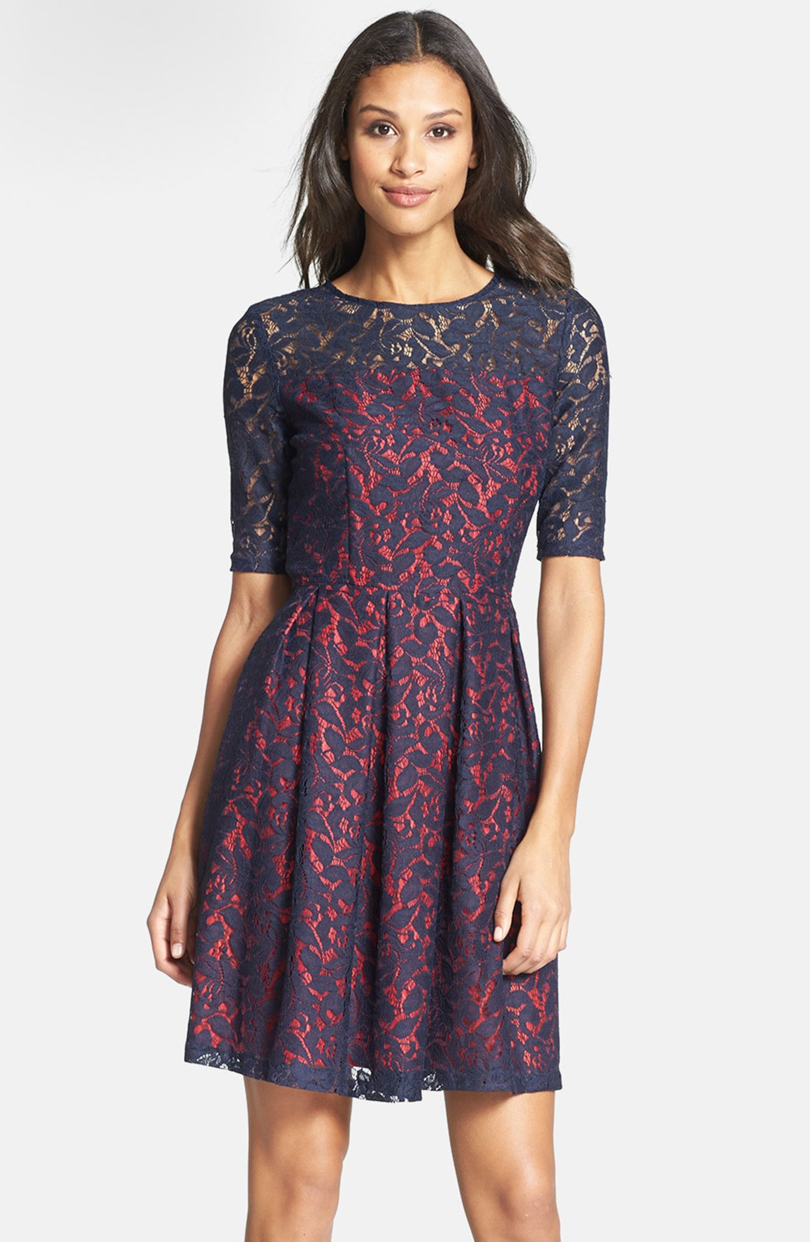 JACQUARD FIT AND FLARE DRESS | Nordstrom