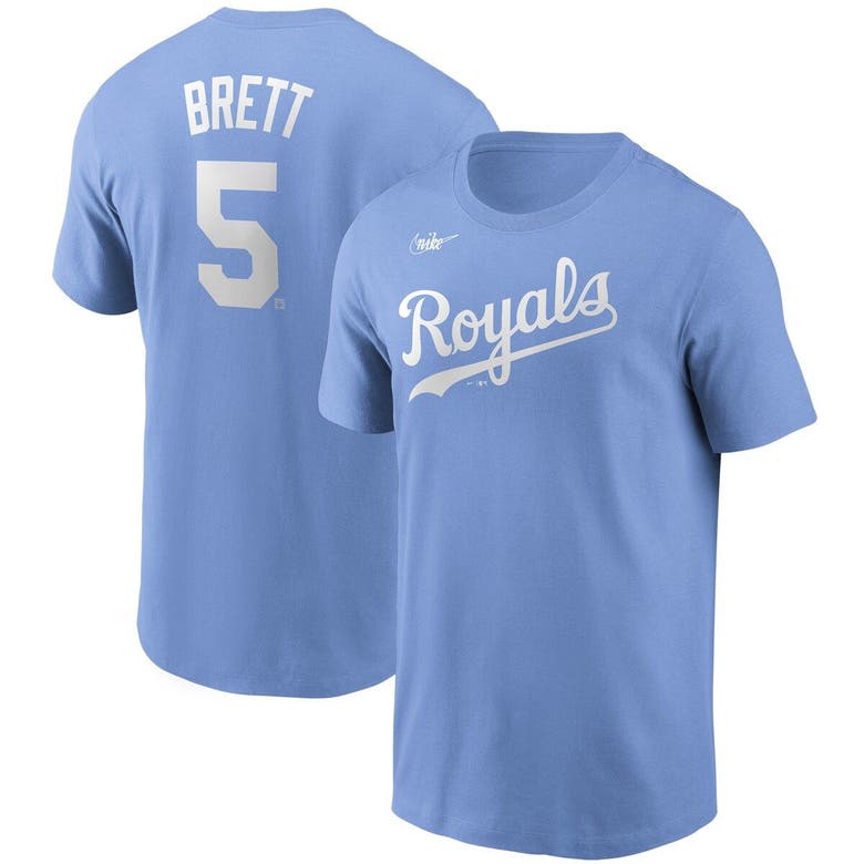 Men's Nike George Brett Kansas City Royals Cooperstown Collection Light  Blue Jersey