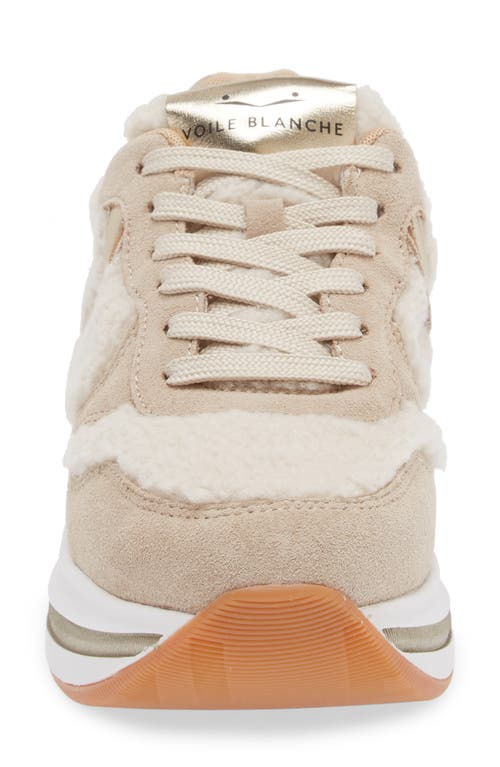 Shop Voile Blanche Merry Curly Faux Shearling Sneaker In Beige