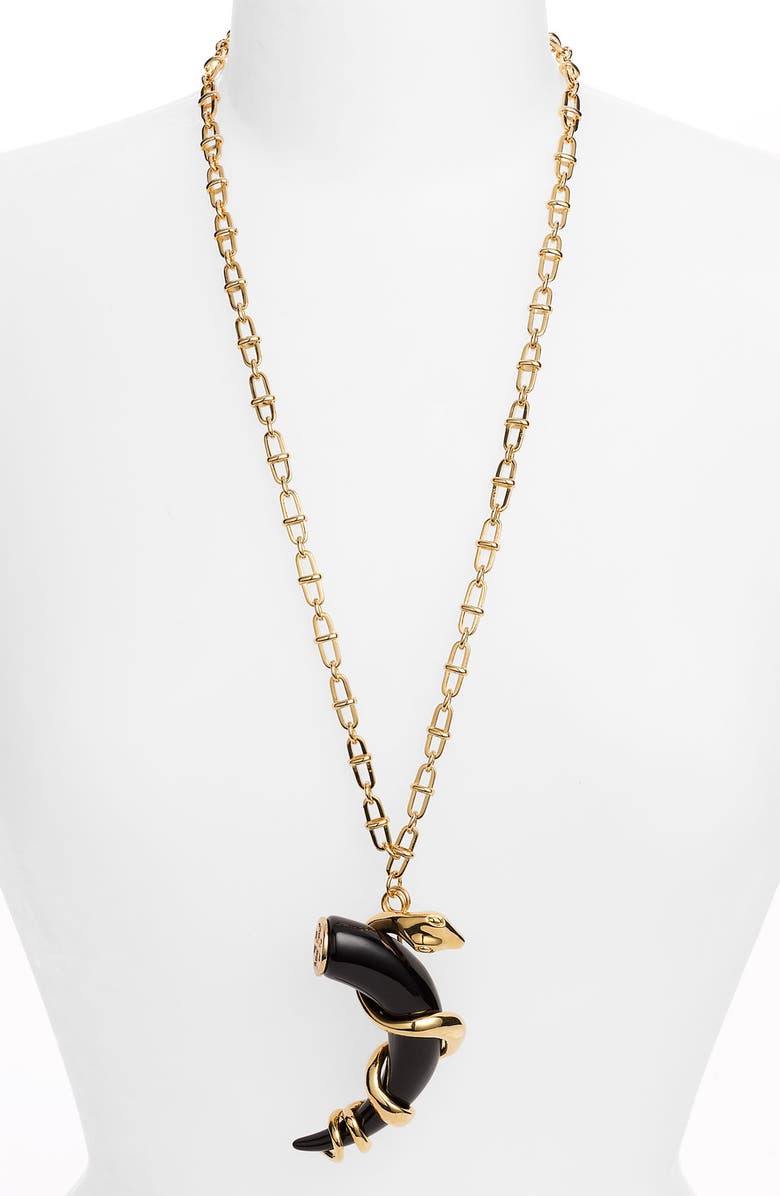 Tory Burch Serpent Pendant Long Necklace | Nordstrom
