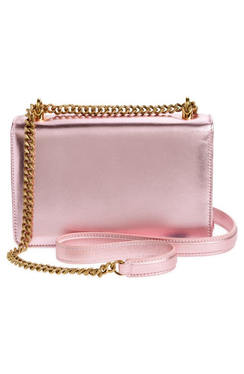 Shop Dolce & Gabbana Dolce&gabbana Devotion Metallic Leather Shoulder Bag In Pink/pink