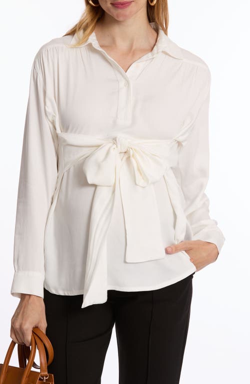 Shop Cache Coeur Harry Maternity/nursing Tunic Top In Ivory