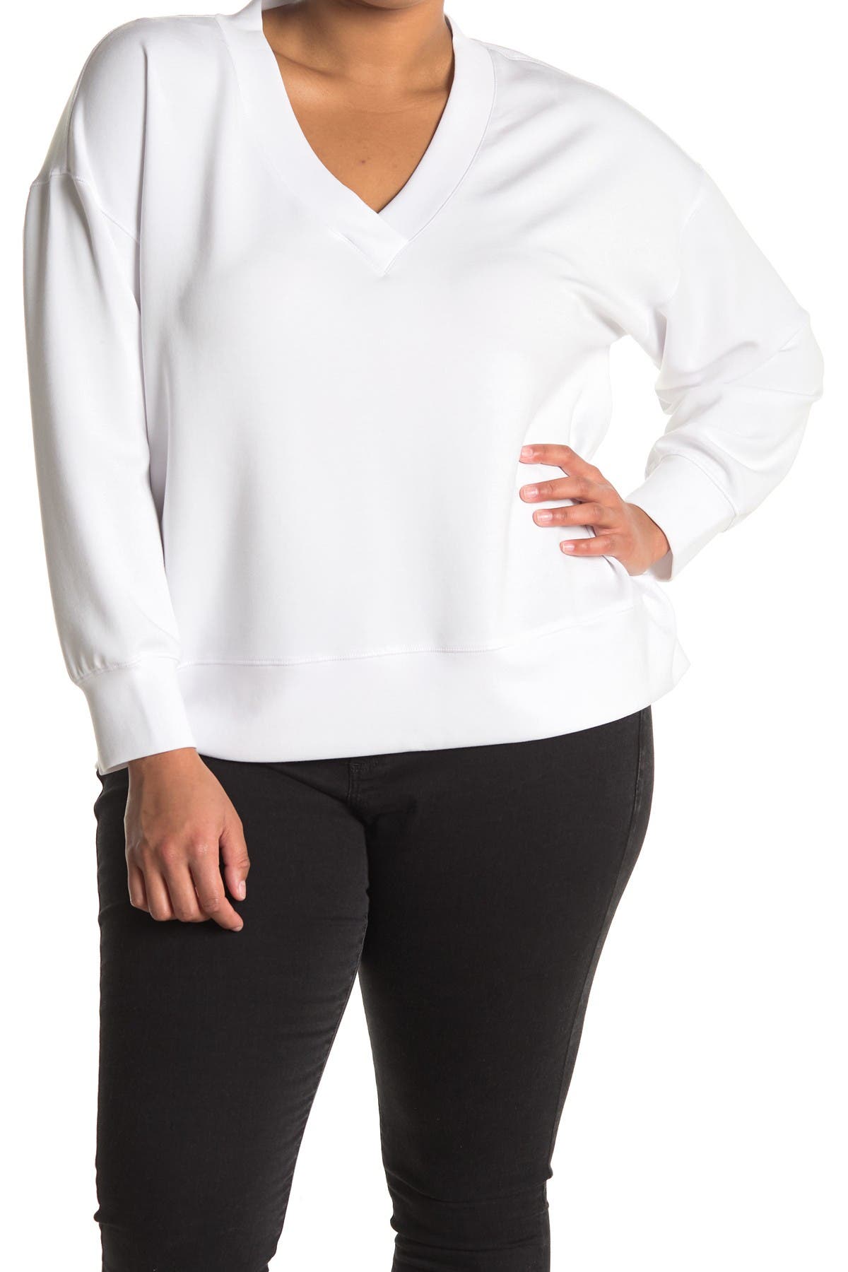 v neck sweatshirt plus size
