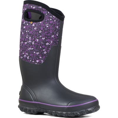 Bogs Classic Tall Freckle Insulated Waterproof Rain Boot, Black