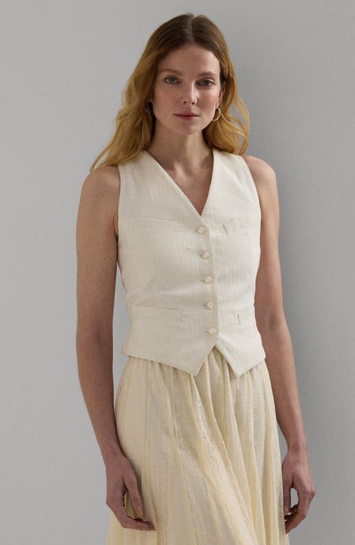 Shop Lauren Ralph Lauren Cotton Canvas Vest In Mascarpone Cream