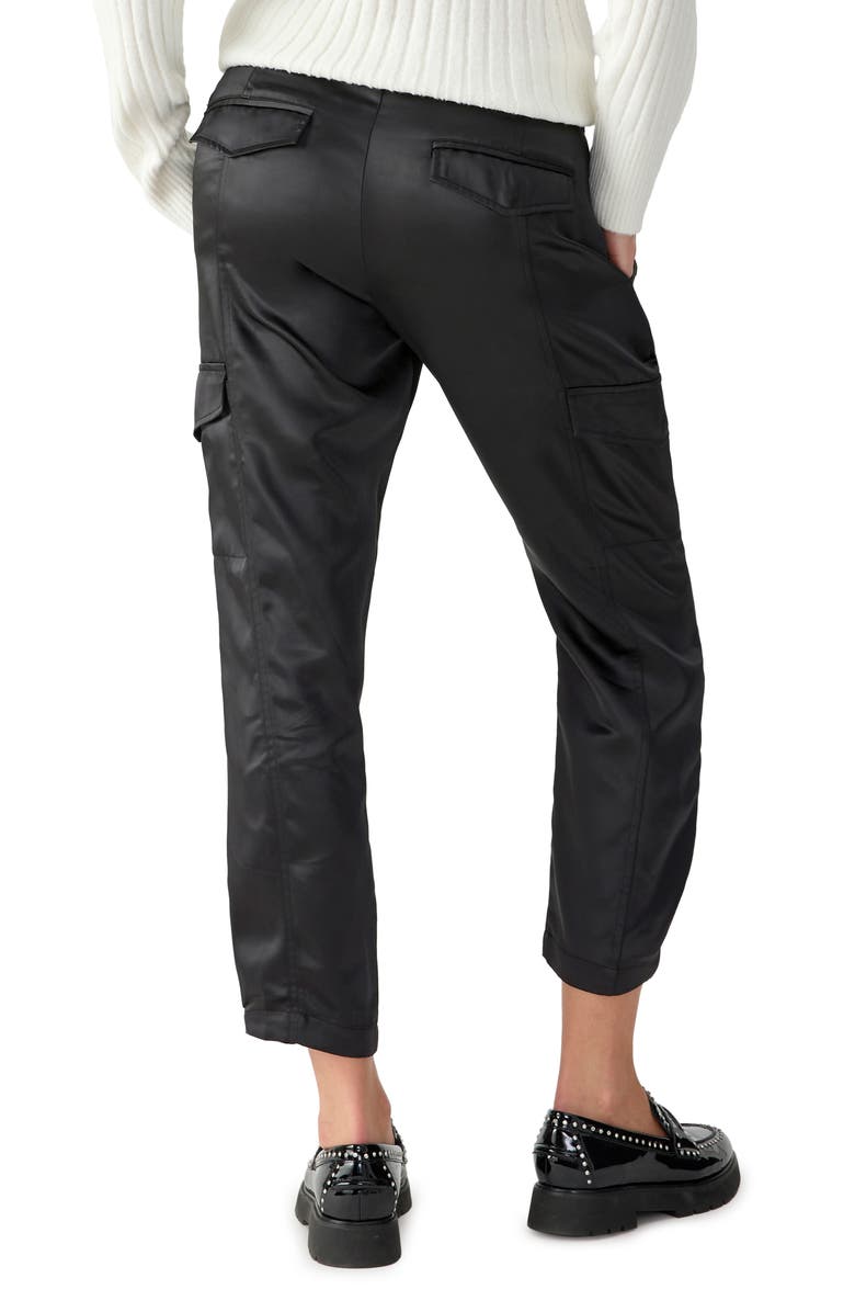 Sanctuary Belted Satin Cargo Pants, Alternate, color,