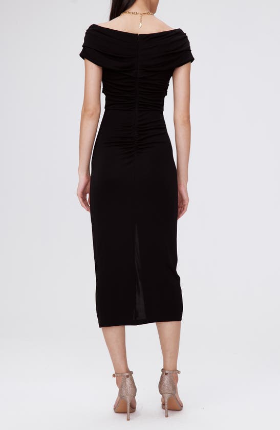 Shop Dvf Diane Von Furstenberg Stephen Portrait Neck Midi Dress In Black