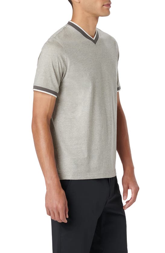 Shop Bugatchi High V-neck T-shirt In Asphalt