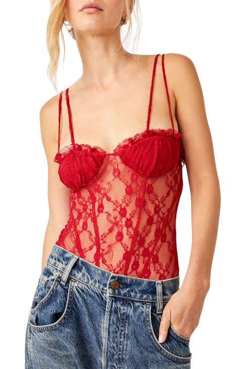 Mila Bodysuit - Red – Lounge Underwear