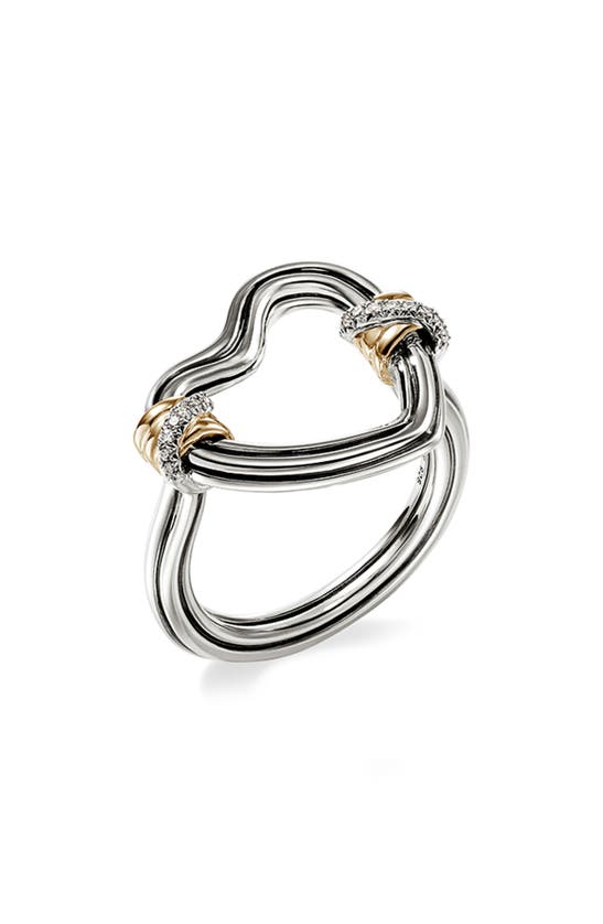 Shop John Hardy Bamboo Collection Heart Ring In Silver