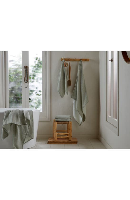 Shop Parachute Cloud Organic Cotton Blend Bath Towel In Moss With Cream