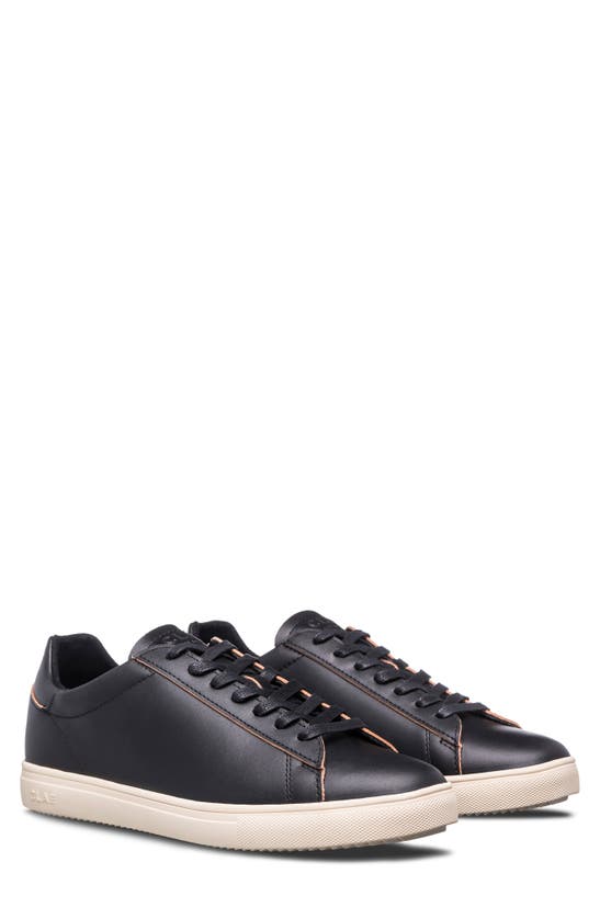 Shop Clae Bradley Sneaker In Black Leather Raw Edge