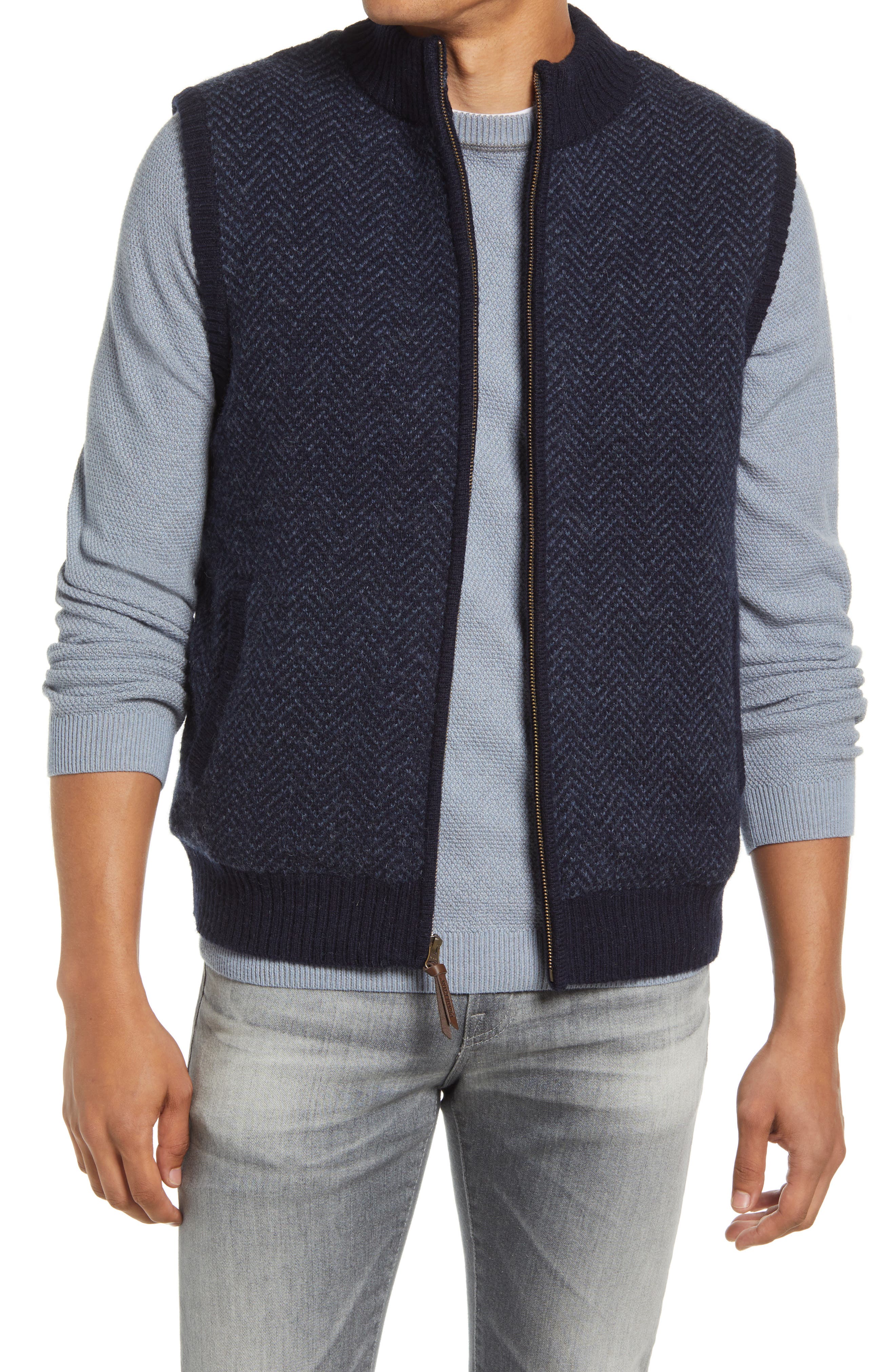 navy wool vest