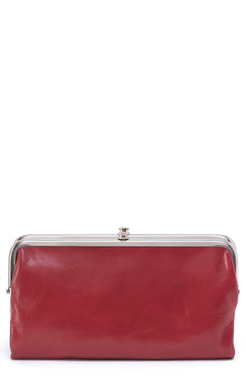 HOBO Lauren Leather Double Frame Clutch in Cranberry 