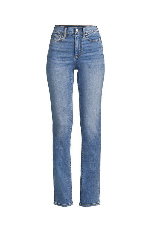 Lands' End Recover High Rise Straight Leg Blue Jeans In Beau Blue