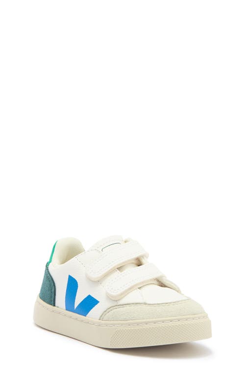 Veja V-12 Suede-trimmed Leather Sneakers In Extra-white/multi/brittany