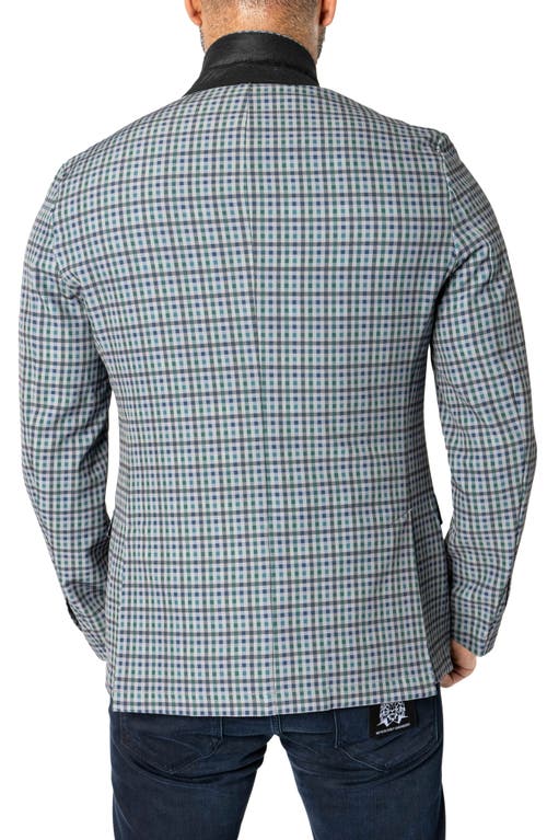 Shop Maceoo Descartes Unconstructed Gingham Irish Green Blazer