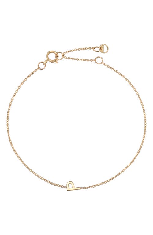 Initial Pendant Bracelet in 14K Yellow Gold-P
