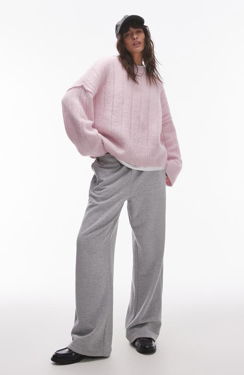 Shop Topshop Crewneck Rib Sweater In Pink