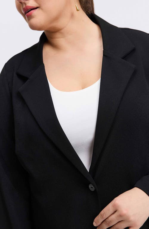 Foxcroft Morgan Crepe Knit Blazer In Black