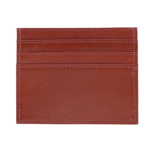 Shop Trafalgar Sergio Genuine Leather Card Case In Tan