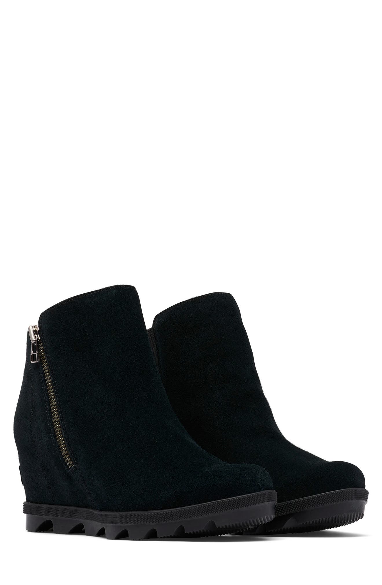 UPC 192660511870 product image for SOREL Joan of Arctic II Waterproof Wedge Boot, Size 9 in Black Leather at Nordst | upcitemdb.com