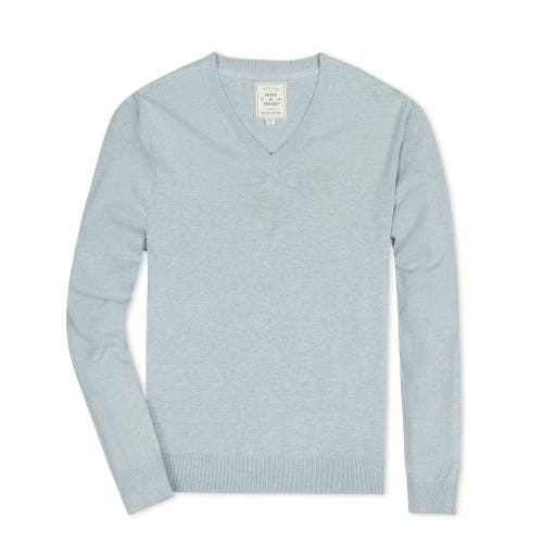 Shop Hope & Henry Organic Fine Gauge V-neck Sweater In Dusty Blue Heather