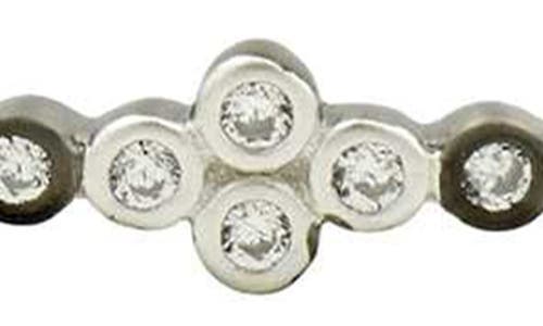 Freida Rothman Clover Station Hinge Bangle In Silver And Black