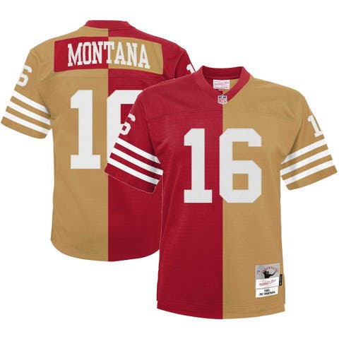 Joe Montana 49ers 75th Anniversary Patch Red Gold Jersey - All