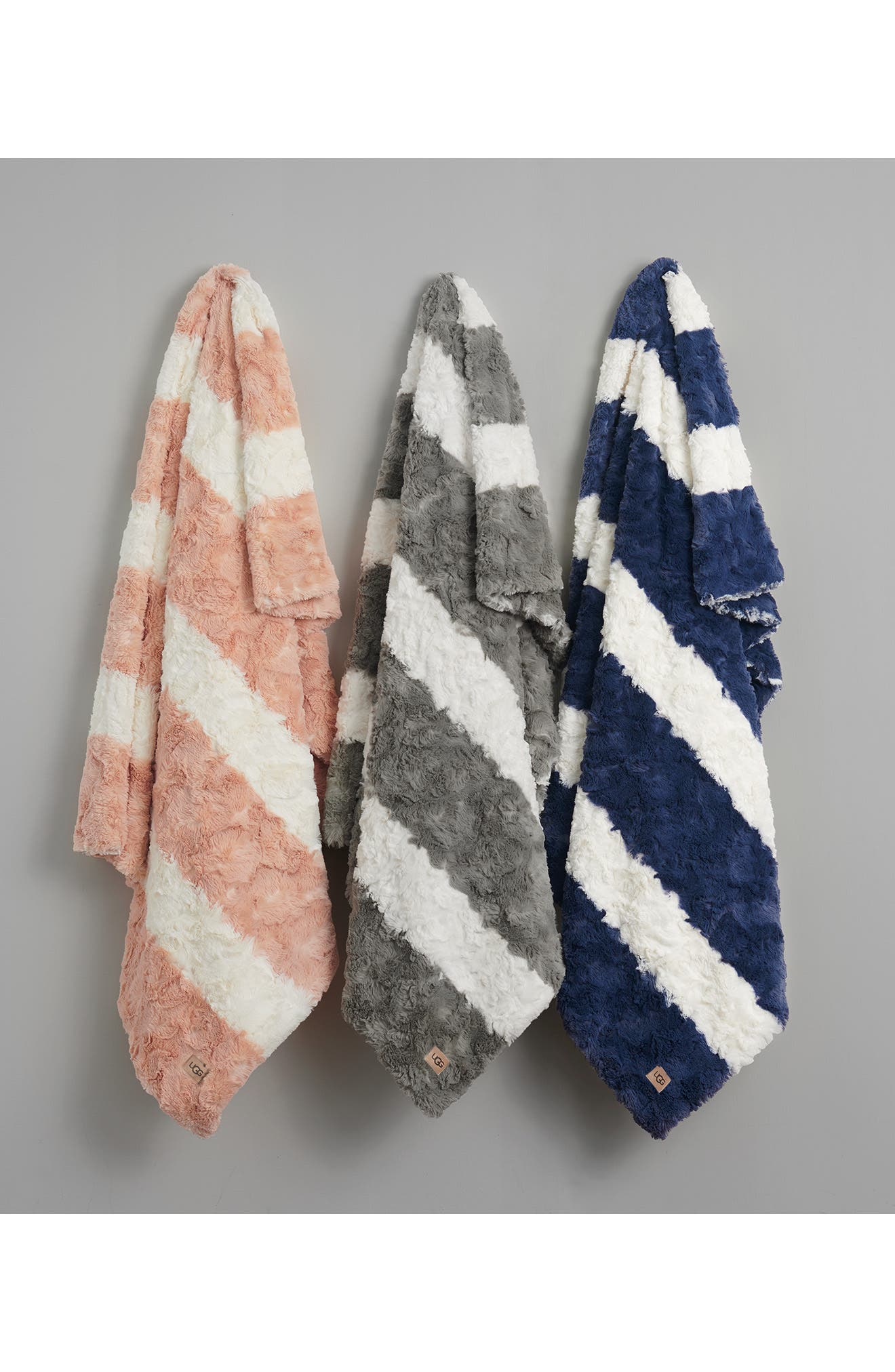 Ugg Portia Faux Fur Throw Blanket In Snow Denim At Nordstrom Rack Modesens