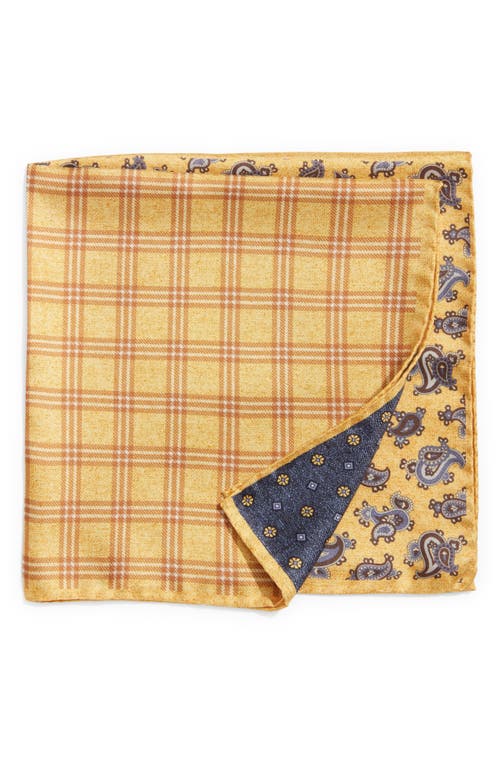 Nordstrom Paisley Silk Pocket Square in Yellow at Nordstrom