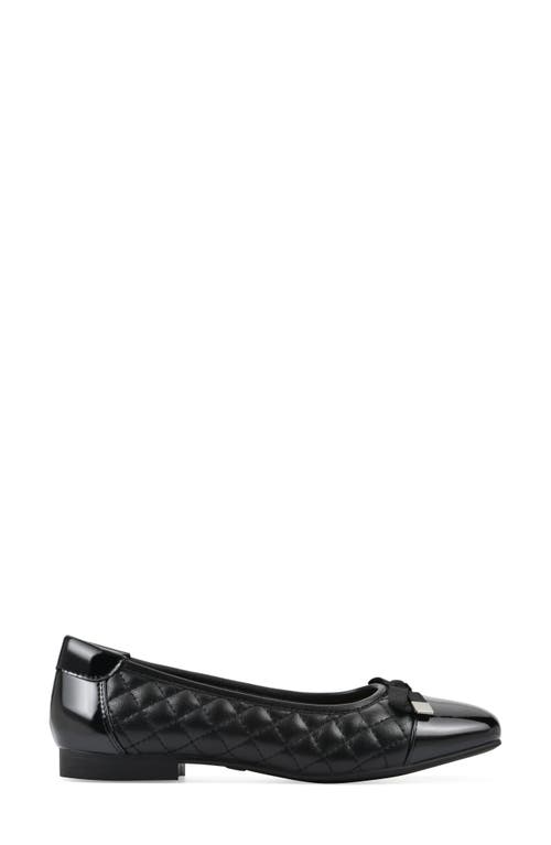 Cliffs By White Mountain Bocah Cap Toe Ballet Flat In Black Smooth