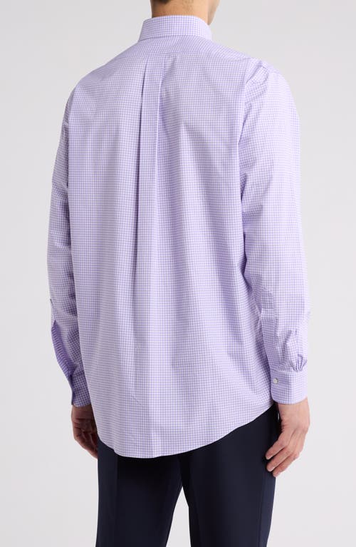 Shop Brooks Brothers Madison Fit Gingham Non-iron Stretch Dress Shirt In Light/pastel Purple