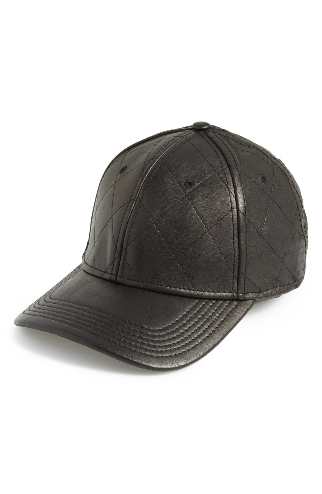 Gents Quilted Leather Baseball Cap Nordstrom