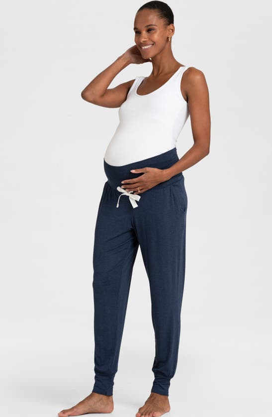 Shop Seraphine Assorted 2-pack Maternity Joggers In Navy & Sage
