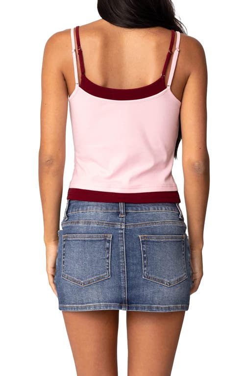 Shop Edikted Element Layered Camisole In Light-pink