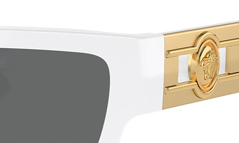 Versace 54mm Rectangular Sunglasses In White